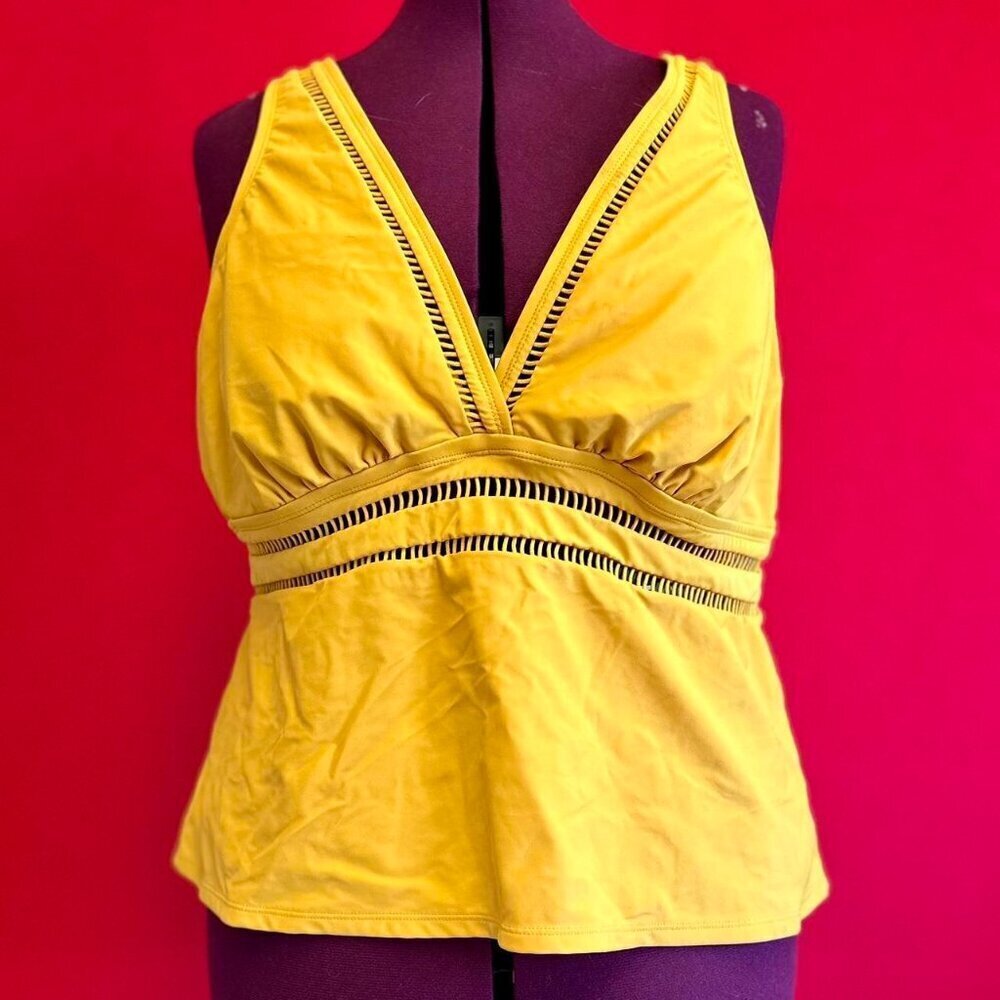 Time and Tru Mustard Colored Tankini - Size 2X (22W/24W)